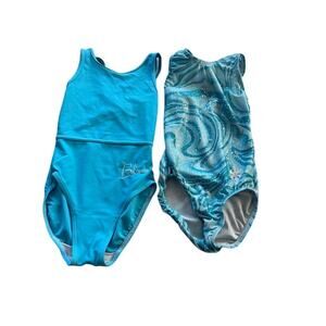 Snowflake Designs Gymnastic Practice Leotard Lot of 2 Blue Child S